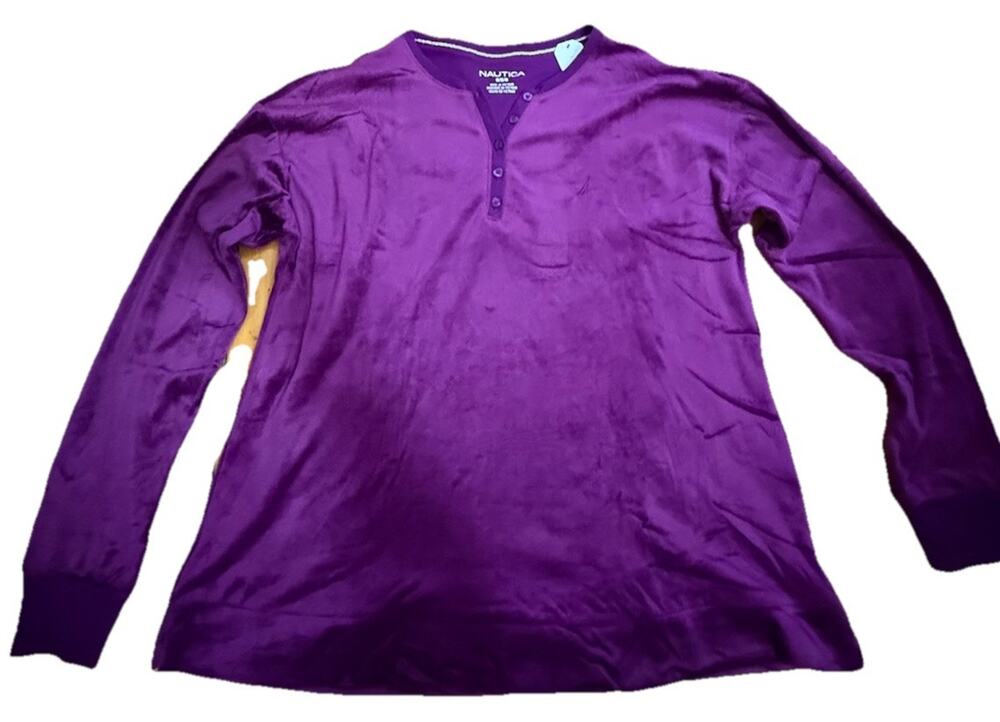 NWT NAUTICA Women’s Purple Pajama Top Soft Comfy Lounge Size Medium